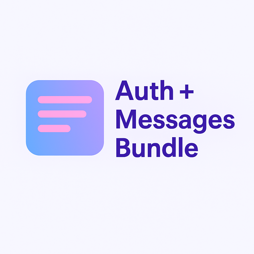 Auth & Messages visuals